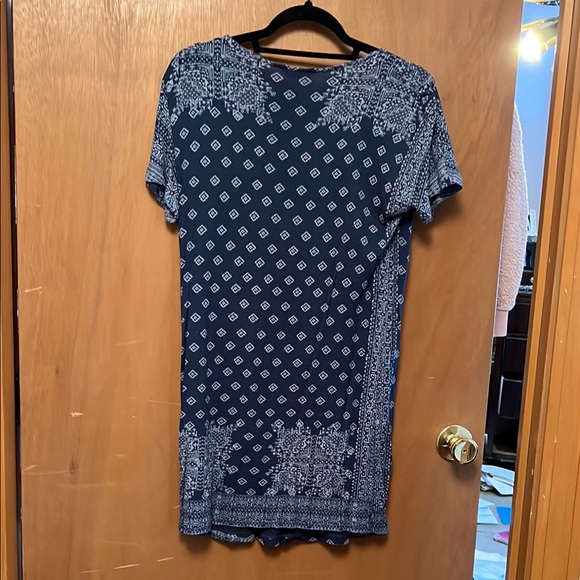 Lucky Brand Blue Sheath Mini Dress with Crew Neck - Picture 4 of 4